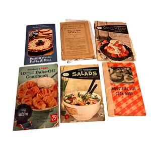 Cookbooks Vintage Lot of 6-Good Housekeeping, Pillsbury,‎ Industrial Life, VTG